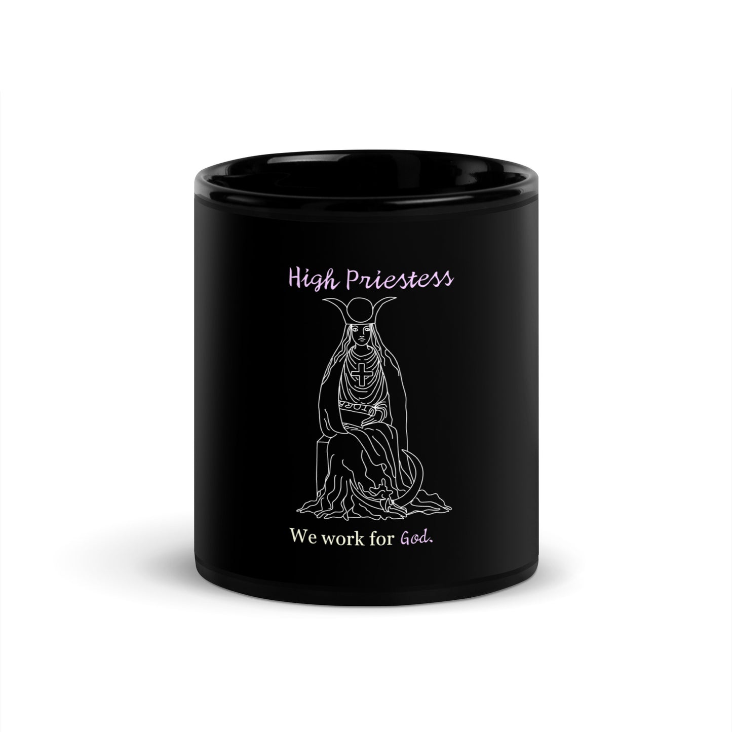 High Priestess Black Glossy Mug