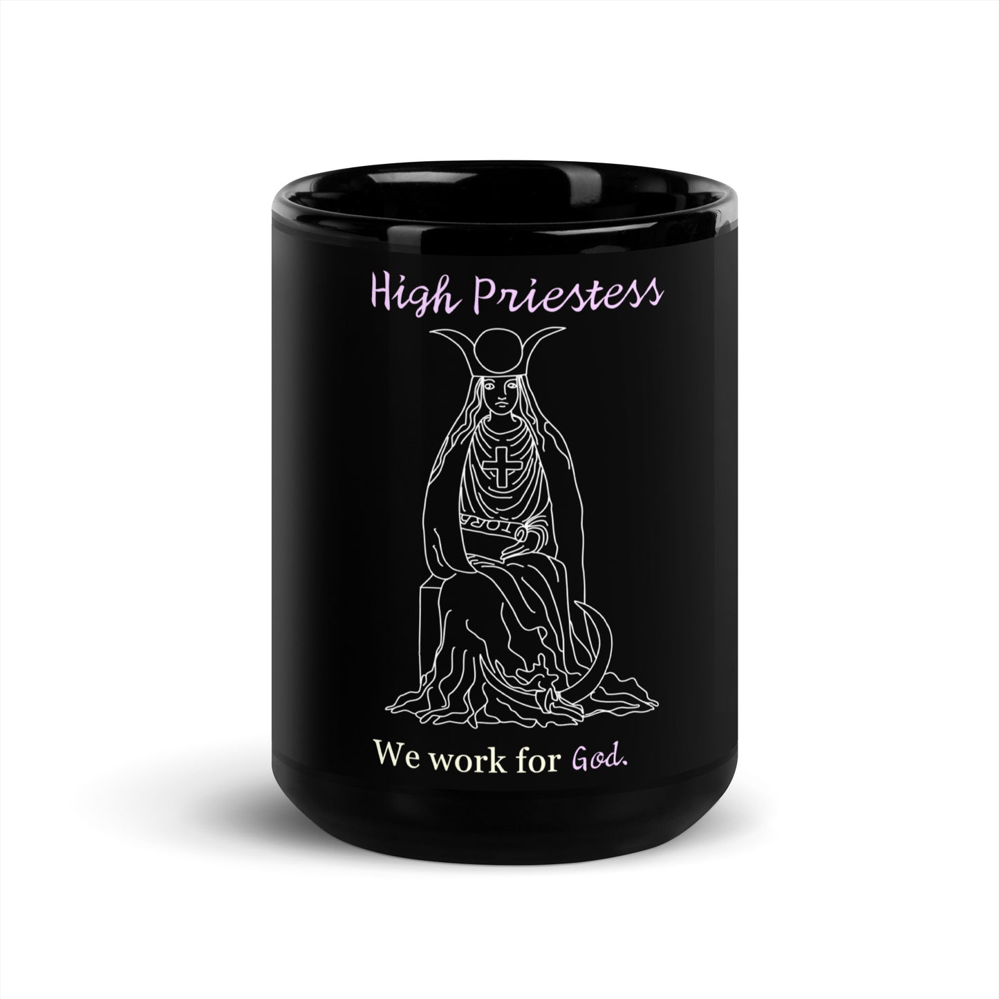 High Priestess Black Glossy Mug